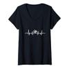 Womens Art Heartbeat Funny Artist Painter V-Neck T-Shirt view 1