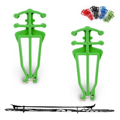 Bagdent Cross Country Skis and Poles Holder 1 Pair, Universal Nordic Ski Pole Carrier (Green)