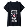 Womens Anime and Pirates Girls Women V-Neck T-Shirt view 1