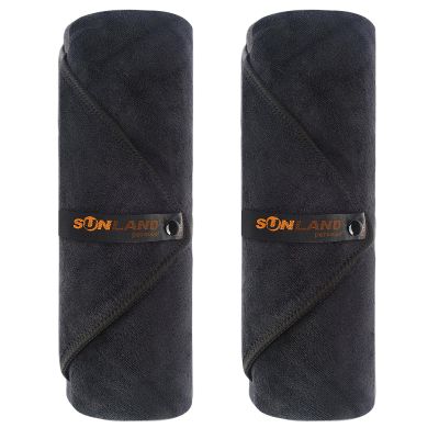 SUNLAND Microfiber Gym Bath Towel Ultra Soft Travel Camping Towel Super Absorbent Swimming Sport Towels with Carry Bag for Adults and Children 24inchX48inch Black 2 Pack