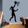 Sweetums Signatures Basketball Girl Layup Wall Decal 18" Wide x 36" Tall Teal view 4