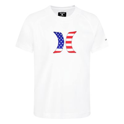 Hurley Boys' Rash Guard Shirt, White/Americana, 2T