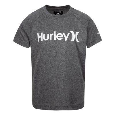 Hurley Boys' Rash Guard Shirt, Black Heather, 4T