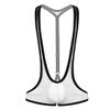 ACSUSS Mens One Piece Fishnet Sheer Y-Back Bulge Pouch Jockstrap Wrestling Singlet Leotard Bodysuit White One Size view 1