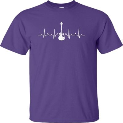 Go All Out XXXXX-Large Purple Adult Electric Guitar Heartbeat T-Shirt