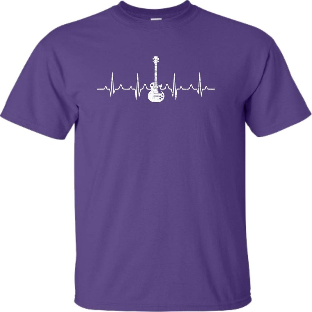 Go All Out XXXXX-Large Purple Adult Electric Guitar Heartbeat T-Shirt