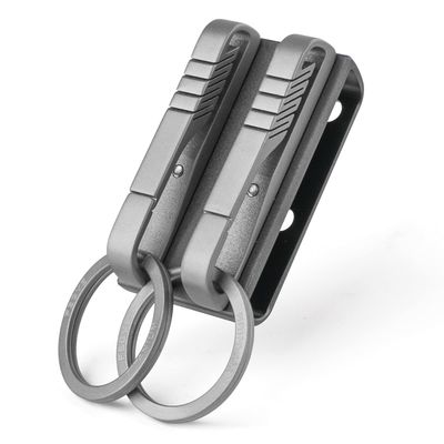 TISUR Belt Keychain Titanium Belt Loop Key Holder with Detachable Keyring for Men and Women (TK+28mm Ti Rings)