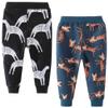 Toddler Boys Animal Jogger Pants Little Boys' Drawstring Elastic Waist Cotton Casual Sweatpants 2 Pack Set 2T view 2