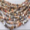 6-7mm Rare Natural Orange Abalone Shell Beads Freeform Nugget Iridescent Rainbow Flash Chunky Pearl Shell 16" Strand view 1