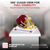Better Display Cases Clear Acrylic Football Helmet Display Case with Pink Risers and White Base (A002-PNR) view 2