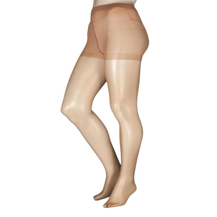 Charnos Women's Elegance Tights in Silver Grey with Cotton Gusset - 10 Denier - Nylon, Lycra & Cotton - Large
