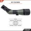 Athlon Optics Argos HD 20-60x85 Spotting Scope - 45 Degree, Green/Black view 3