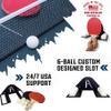 IRON AMERICAN Elite Ping Pong and Table Tennis Storage Rack, Made in USA - 1.375 Inch Slot for Balls and 3.25 Inch Slot for Paddles, Ping Pong Ball Holder, Hardware Included view 3