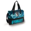 Gymnastics Duffle Bag Turquoise Silver Sequin Heart by Dansbagz view 1