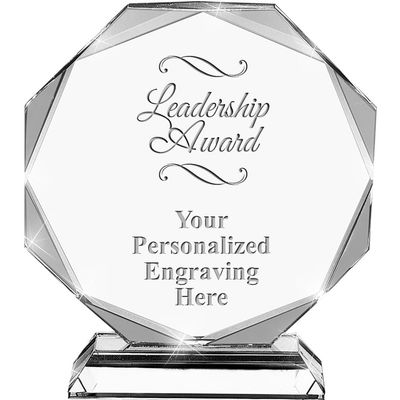 Leadership Crystal Awards, 6.75" Custom Leadership Award with Engraving Included