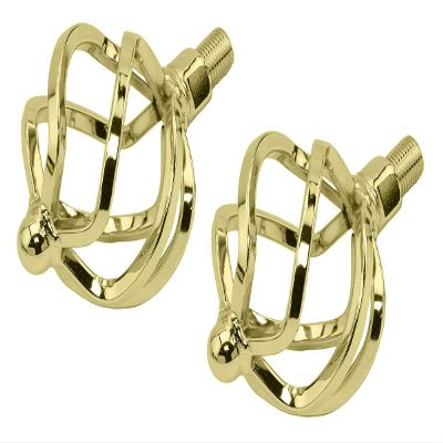 Alta Bicycle Twisted Lowrider Flat 1/2" Round Cage Bike Pedals, Multiple Colors (Gold)