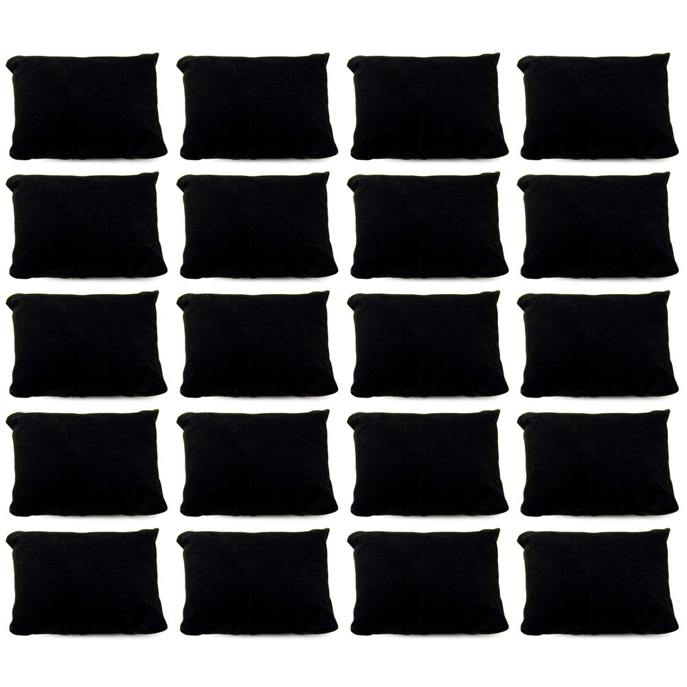 AUEAR, Velvet Bracelet Watch Pillow Black Jewelry Pillows Bangle Cushions Display Stand Set for Box (20 Pcs)