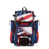 Boombah Rolling Superpack 2.0 Baseball/Softball Gear Bag - 23-1/2" x 13-1/2" x 9-1/2" - USA Baseball Royal/Red/White - Telescopic Handle - Holds 4 Bats - Wheeled Version view 1