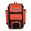 Boombah Rolling Catcher's Superpack Baseball/Softball Gear Bag - 23-1/2" x 13-1/2" x 9-1/2" - Black/Orange - Telescopic Handle - Holds 4 Bats - Wheeled Version view 1