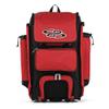Boombah Rolling Catcher's Superpack Baseball/Softball Gear Bag - 23-1/2" x 13-1/2" x 9-1/2" - Black/Red - Telescopic Handle - Holds 4 Bats - Wheeled Version view 1