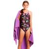 Flow Quick Dry Swim Towel with Hood - Microfiber Hooded Towel for Competitive Swimming and Other Water Sports (Purple) view 3