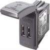 Blue Sea Systems 1038 48V 4A Contura Switch Mount Dual USB Charger, Grey view 1