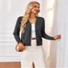 GRACE KARIN Sweaters for Women Casual Fashion Solid Color V Neck Sweater Long Sleeve Dressy Sweater Black Grey S view 4