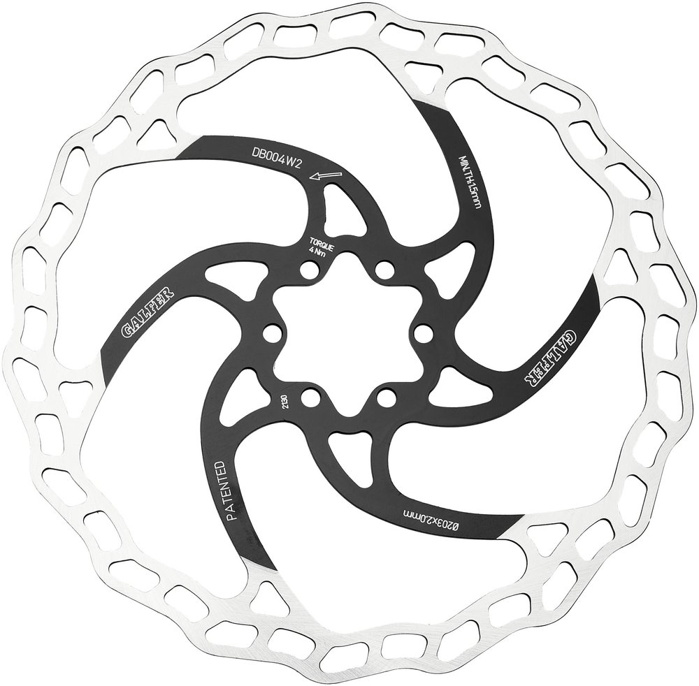 Galfer MTB/E-Bike Disc Wave Diameter 203 x 2.00 mm, Adult Unisex, Black, Standard