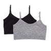 Maidenform girls Comfort Brami Bralette, 2 Pack Training Bra, Black/Heather Gray, Small US view 1