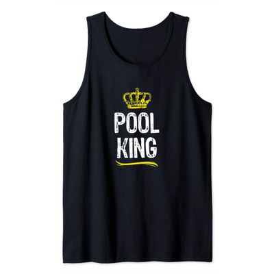 Pool King Men Boys Billiard Player Funny Tank Top
