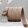 BULLIANT Belt for Men 2Pack,Mens Gift Stretch Braided Web Belt Elastic for Casual Golf Jeans,1 3/8"(Black/Beige,46"-50" Waist Adjustable) view 4