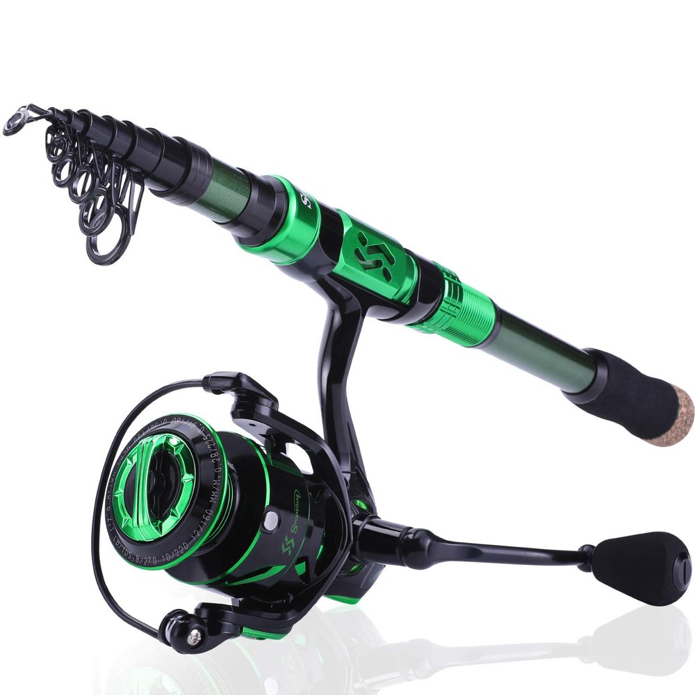 Sougayilang Spinning Fishing Rod Reel Combos for Adults, Portable Telescopic Fishing Pole, 12+1 Ultra Smooth Spinning reels for Travel Saltwater Freshwater Fishing