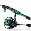 Sougayilang Telescopic Fishing Rod and Reel Combo - 24Ton Carbon Fiber Portable Travel Spinning Rod, 12+1 BB Spinning Reel Collapsible Fishing Kit for Saltwater Freshwater view 1