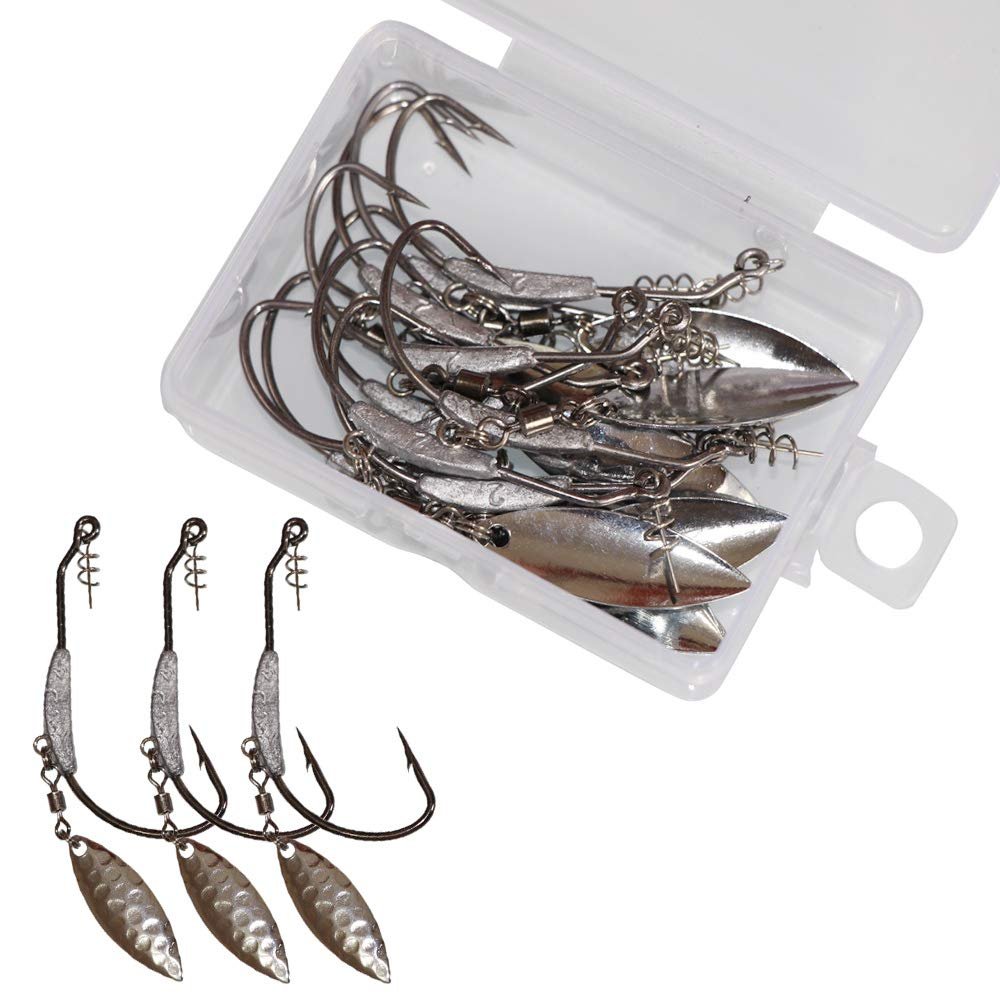 10pcs/Pack Weighted Hook with Twist Lock Spin Superline Spring Hook Swim Bait Fishing Hook with Twistlock Pin 3.5g 6.5g (10pcs-6.5g)