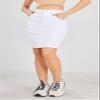 chouyatou Women's Basic Five-Pocket Rugged Wear Denim Skirt with Slit (Medium, White) view 2