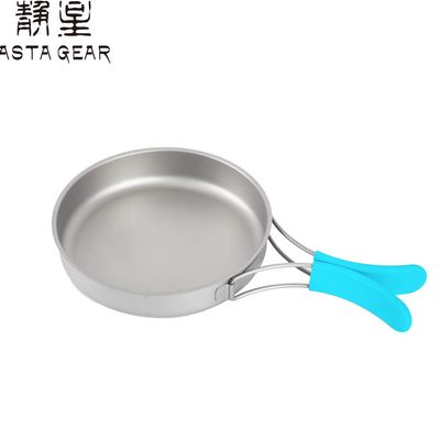 Asta Gear Outdoor Pure Titanium Pot Set Tableware Outdoor Camping Cooker Set Camping Portable Picnic Cooker Light Outdoor equipm (Titanium Plate 0.8L)