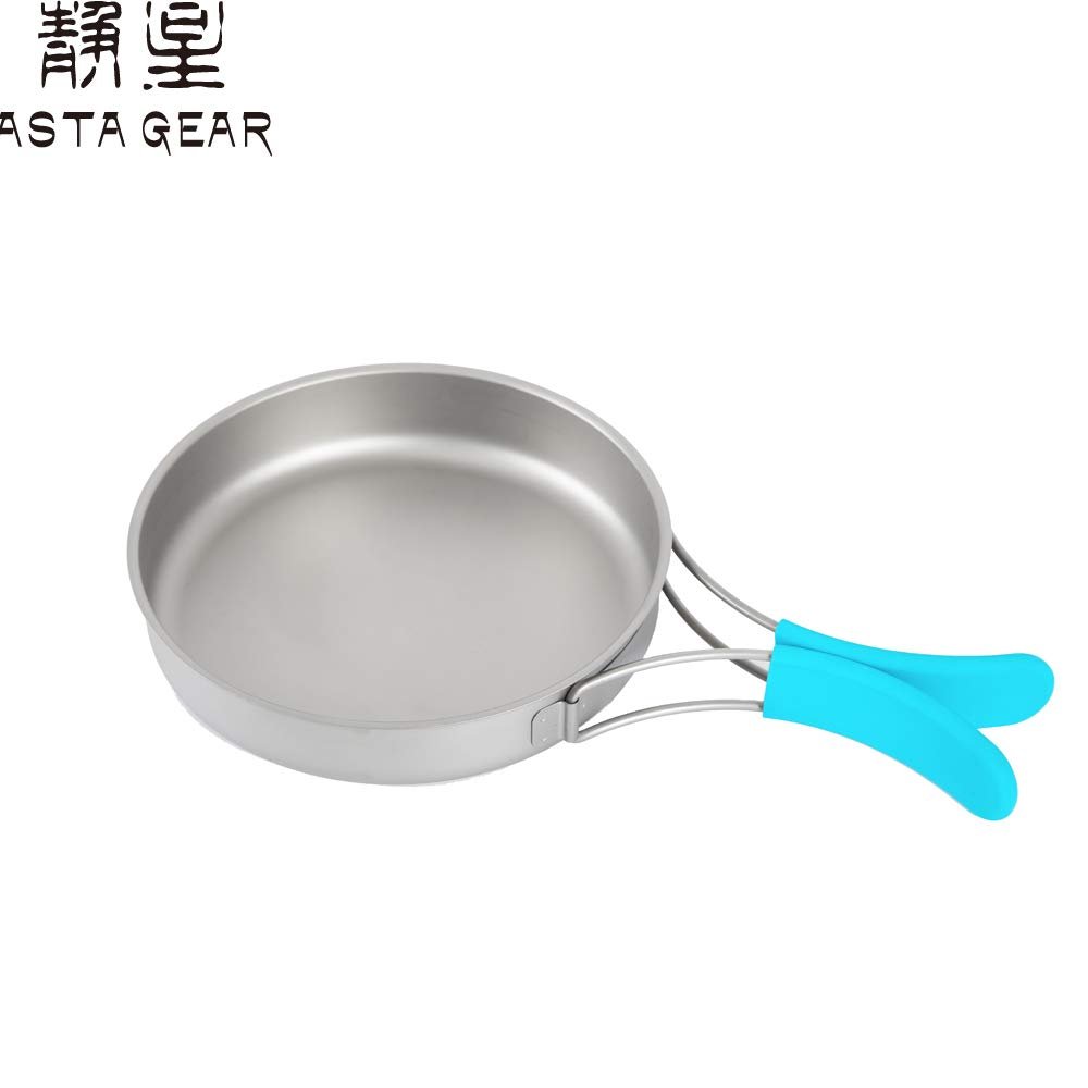Asta Gear Outdoor Pure Titanium Pot Set Tableware Outdoor Camping Cooker Set Camping Portable Picnic Cooker Light Outdoor equipm (Titanium Plate 0.8L)