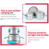 Asta Gear Outdoor Pure Titanium Pot Set Tableware Outdoor Camping Cooker Set Camping Portable Picnic Cooker Light Outdoor equipm (Five in one Titanium Pot Set) view 2
