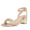 DREAM PAIRS Women's Open Toe Ankle Strap Low Block Chunky Heels Sandals Party Dress Pumps Shoes,Size 11,Gold/Glitter,CARNIVAL view 1