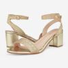 DREAM PAIRS Women's Open Toe Ankle Strap Low Block Chunky Heels Sandals Party Dress Pumps Shoes,Size 11,Gold/Glitter,CARNIVAL view 3