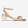 DREAM PAIRS Women's Open Toe Ankle Strap Low Block Chunky Heels Sandals Party Dress Pumps Shoes,Size 11,Gold/Glitter,CARNIVAL view 4