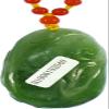 2.1" China Certified Nature Hetian Nephrite Green Jade Fortune Rat and Ruyi Hand Carved Necklace Pendant 2540 view 3