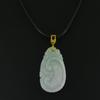 1.3" China Certified Grade A Nature Hisui Jadeite Jade Lucky Ruyi Hand Carved Neckalce Pendants (S925) 8699 view 3