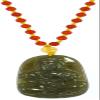 2.1" China Certified Nature Hetian Nephrite Green Jade Blessing Kwan-yin Hand Carved Necklace Pendant 6185 view 1