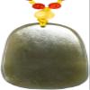 2.1" China Certified Nature Hetian Nephrite Green Jade Blessing Kwan-yin Hand Carved Necklace Pendant 6185 view 3