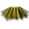Womens Black Yellow Puffy Tutu Layered Tulle Petticoat Skirt for Party view 1