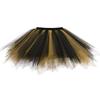 Womens Black Yellow Puffy Tutu Layered Tulle Petticoat Skirt for Party view 2
