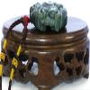 1.9" China Certified Nature Hetian Nephrite Jade Fortune Pixiu Double Carved Necklace Pendant 6181 view 4
