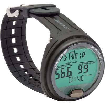 Cressi Donatello Wrist Dive Computer - Black/Silver - Air & Nitrox Modes - Gauge & Free Diving - HD Backlit Display