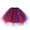 Womens Red Purple Plus Size Puffy Tutu Layered Tulle Petticoat Skirt for Party view 1